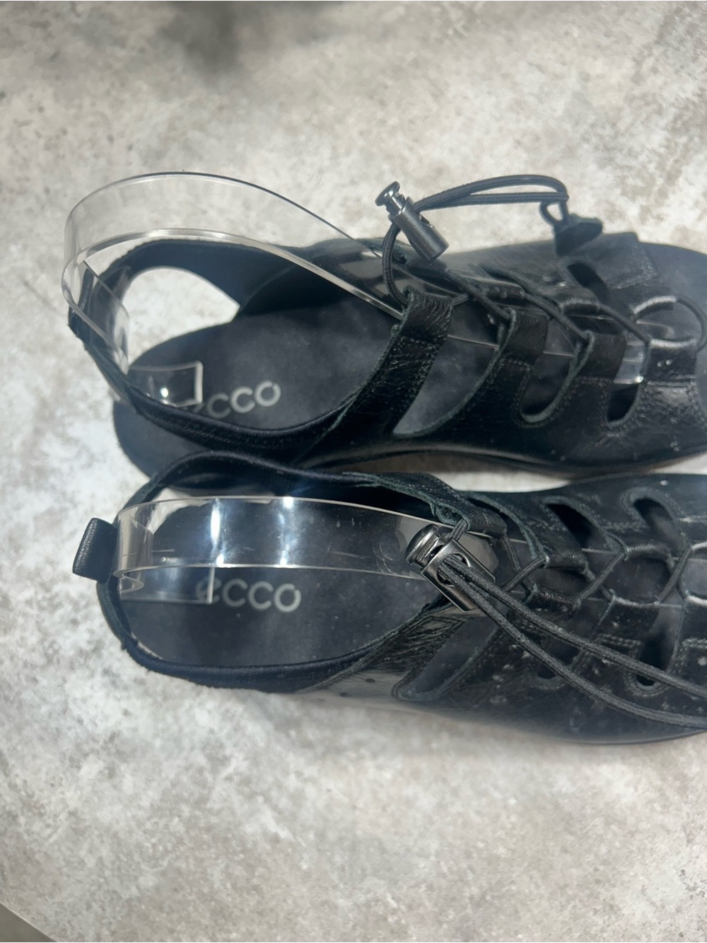 Ecco Black Women's Size 8 Comfort Sandals with Elastic Toggle - Picture 6 of 12
